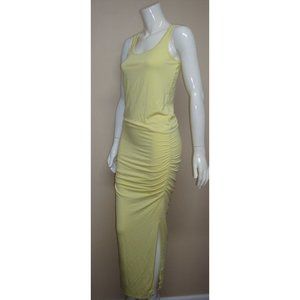 Victoria's Secret YELLOW Maxi Dress Ruched Side Slit Size XS NEW, No tags